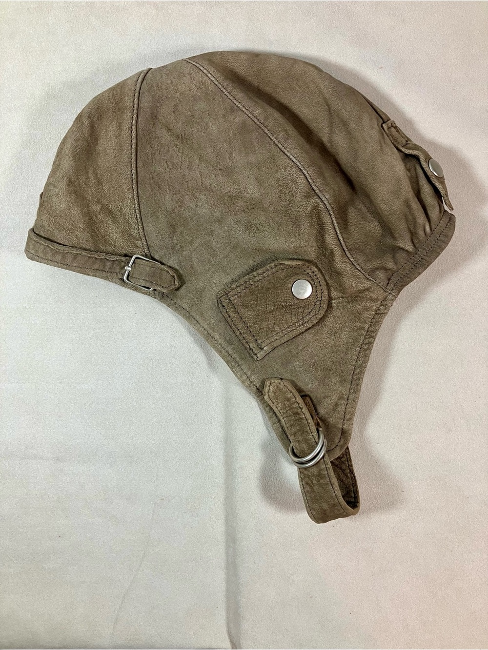 Vintage 80s Archive Banana Republic Lambskin Flight Helmet Aviator Hat Size L